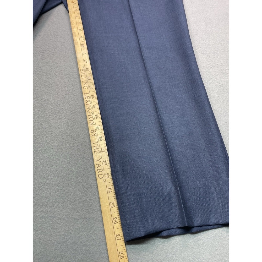 Jos A Bank Mens Traveler Suit 46R 40x27 Navy Blue Tailored Fit Wool 2 Piece Hymn - Picture 13 of 16